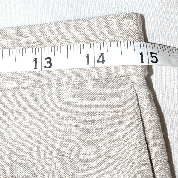 Theory | Linen Treeca Pull-On Ankle Pant Eco Sharkskin in Oat Melange | Size 6 - Picture 8 of 10